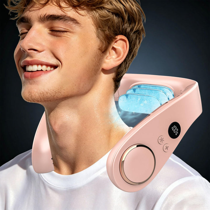 Kouric Nackenventilator mit Kühlung, Halsventilatoren Extra Leise (35dB) 24 Std. USB-C 5500mAh, 5 St