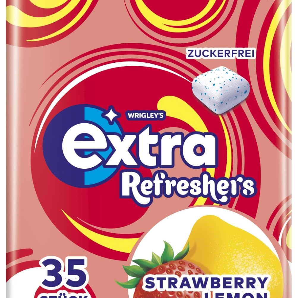 EXTRA® REFRESHERS Dose Strawberry Lemon, erfrischendes Geschmackserlebnis, 6x35 Stück, Strawberry Le