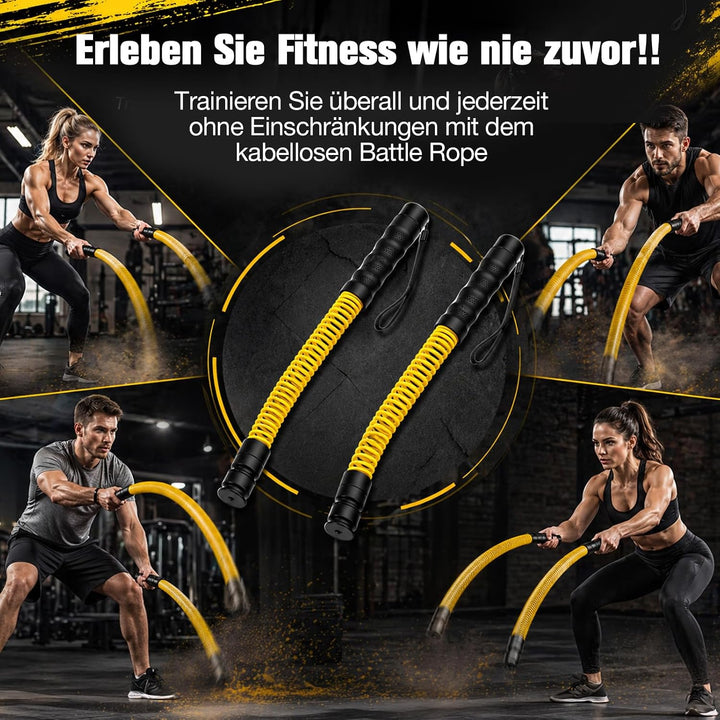 Battle Rope Ohne Seil mit Gewichtsringen – Verstellbare Battle Ropes (50-70 lbs) für Zuhause, Leise