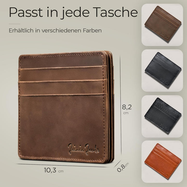 Jaimie Jacobs Flap Boy Slim ohne Münzfach Magic Wallet integrierter RFID Schutz Magischer Geldbeutel
