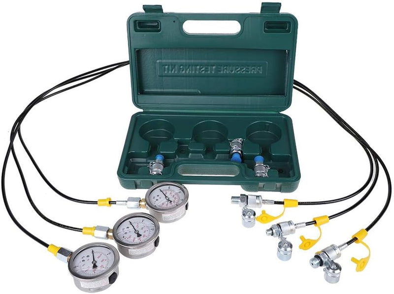 Hydraulik Manometer Kit, Bagger-Teile Hydraulisches Prüfgerät-Drucktest-Kit mit Schlauchkupplung und