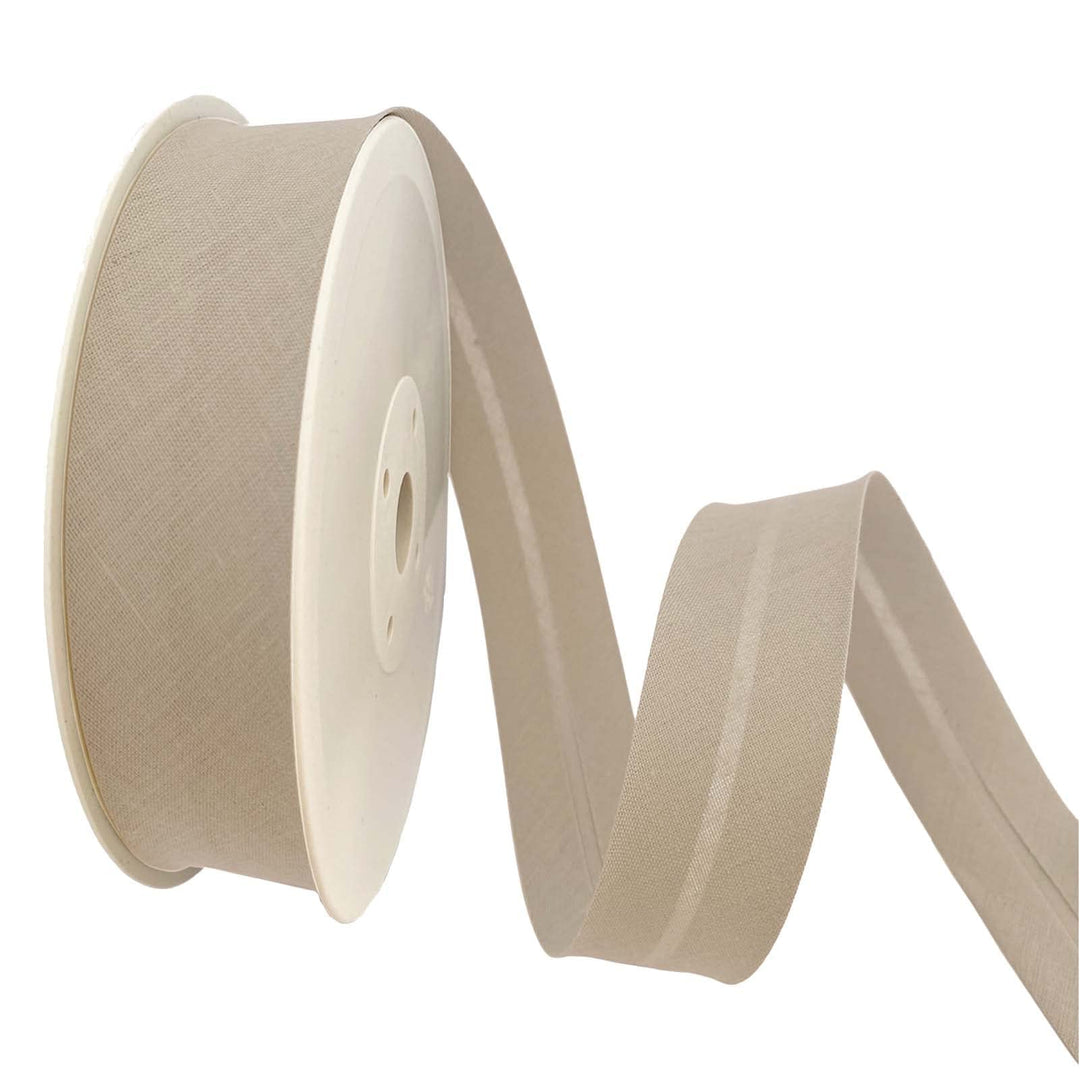 TEXTEX = 20 mm Breites Schrägband. 50% Baumwolle und 50% Polyester. Stück von 10m - (Beige) 20mm Bei