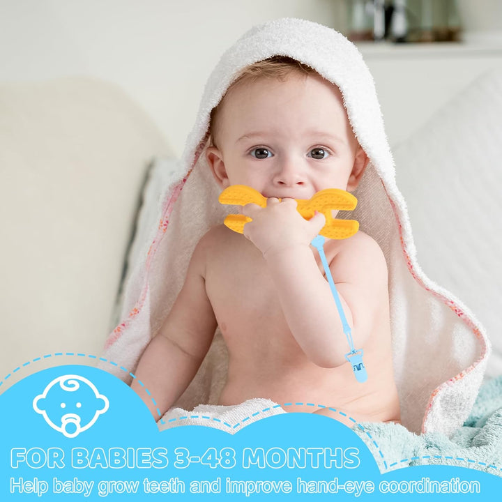 Beissring für Babys,Beissring Baby 4 Stück - BPA-freies Silikon Kühlender Beissspielzeug für 3-12 Mo