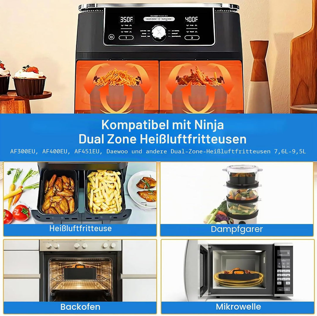 Heissluftfritteuse Zubehör, Airfryer Zubehör für Ninja Foodi Max Dual Zone Heissluftfritteuse AF300E
