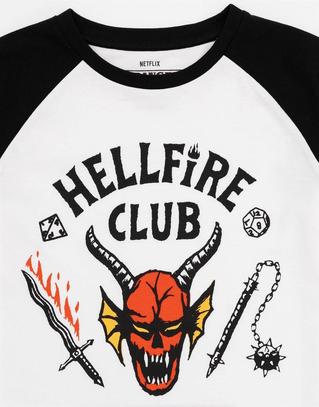 Stranger Things Kinderpyjama | Unisex Hellfire Club Outfit Eddie Eleven Mike Dustin Max Members T-Sh