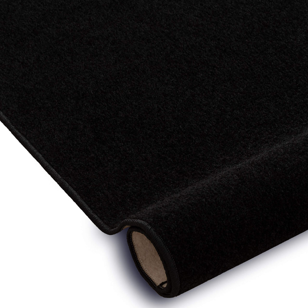 Einfarbiger Teppich Trendy für Zimmer, Wohnzimmer, Schlafzimmer, Teppichboden Auslegware, schwarz, V