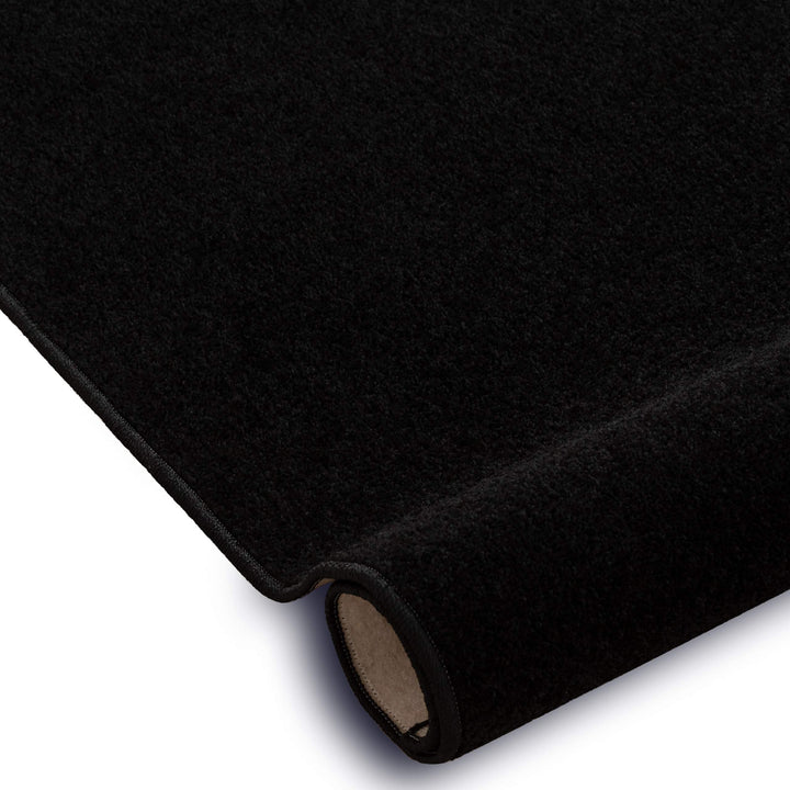 Einfarbiger Teppich Trendy für Zimmer, Wohnzimmer, Schlafzimmer, Teppichboden Auslegware, schwarz, V