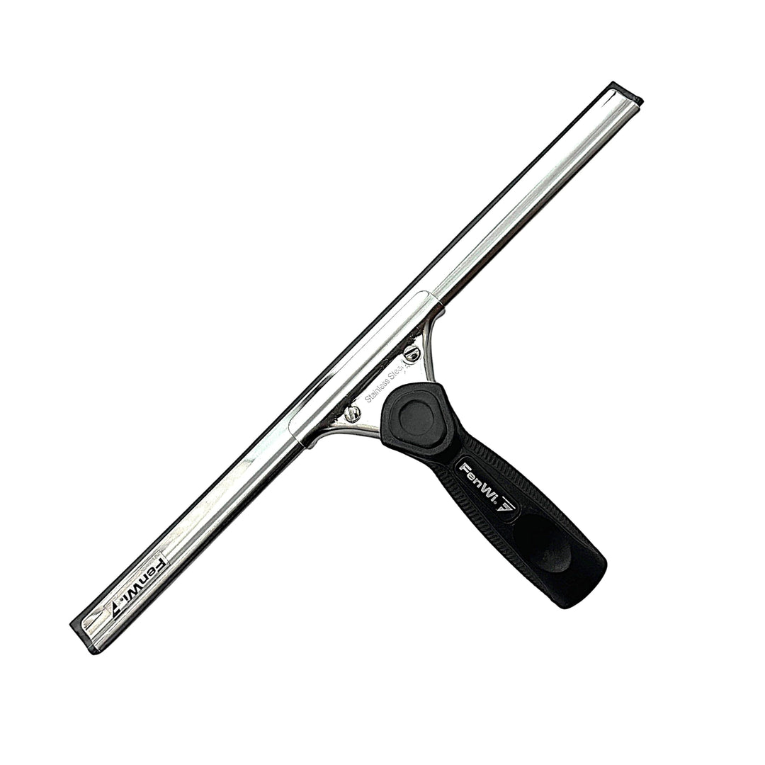 FenWi Fensterabzieher mit Gummilippe in 35cm Breite/Duschabzieher/Abzieher mit Edelstahl-Abziehschie