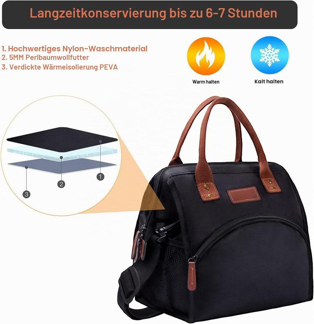 Kühltasche Damen Kühlbox Lunchtasche Wasserdicht und Auslaufsicher, Cooler Bag Faltbar Isoliertasche