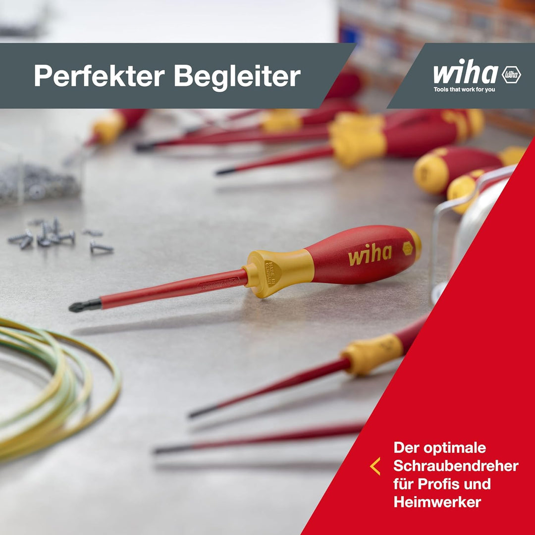 Wiha Schraubendreher Set SoftFinish® electric Schlitz I Pozidriv 6-teilig – Hochwertiges Handwerkzeu