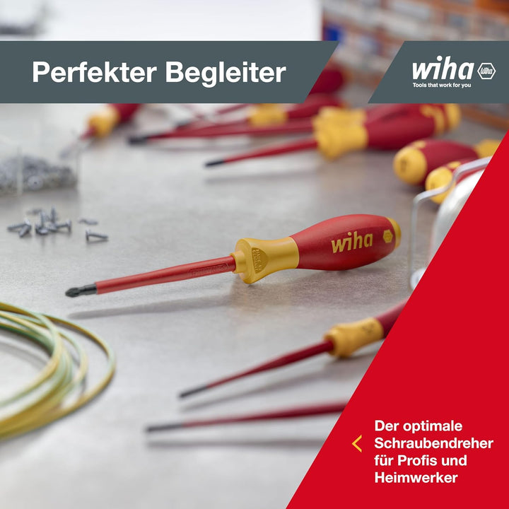 Wiha Schraubendreher Set SoftFinish® electric Schlitz I Pozidriv 6-teilig – Hochwertiges Handwerkzeu