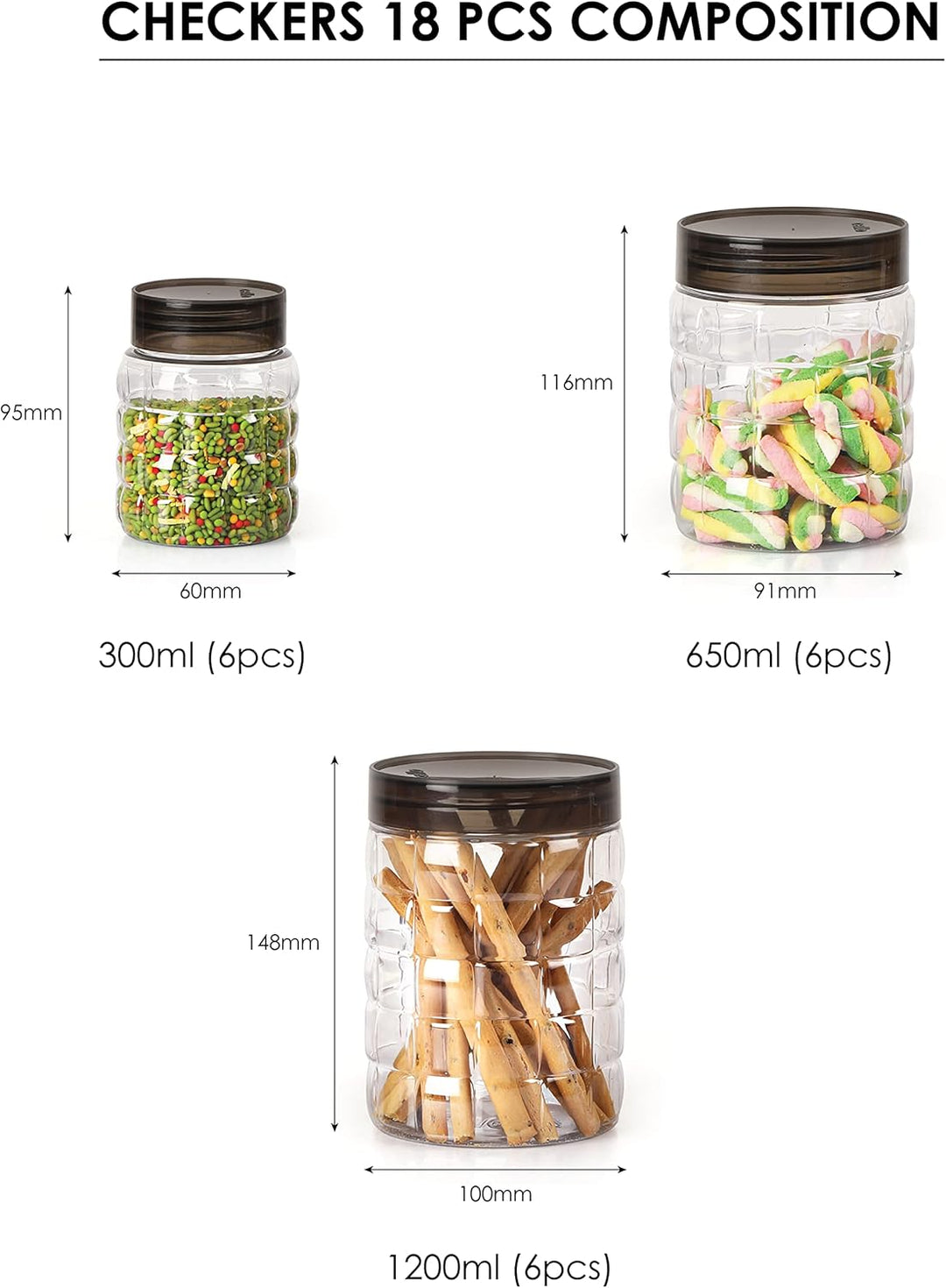 Cello Checkers PET-Kanister-Set, Kunststoff, 18-teilig, transparent