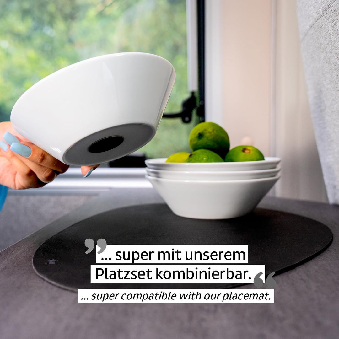 silwy® Porzellan-Vorteilsset (4er-Set) bestehend aus zwei Magnet-Teller und zwei Magnet-Bowls - perf