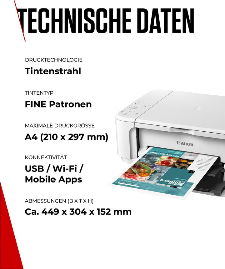 Canon PIXMA MG3650S Farbtintenstrahldrucker (Drucken, Scannen, Kopieren, WLAN, Apple AirPrint, autom