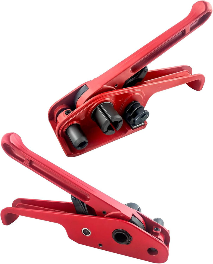 QWORK 2 Stücke Manuelles Umreifungsgerät, für 13mm-19mm PP/PET Kunststoffspanner Umreifungsband Kit,