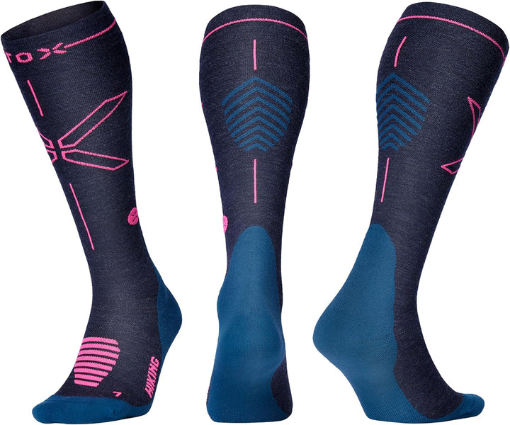 STOX Energy Socks, Wandersocken Damen, Kompressionklasse 23-32 mmHg, Wandern, Kompressionsstrümpfe,