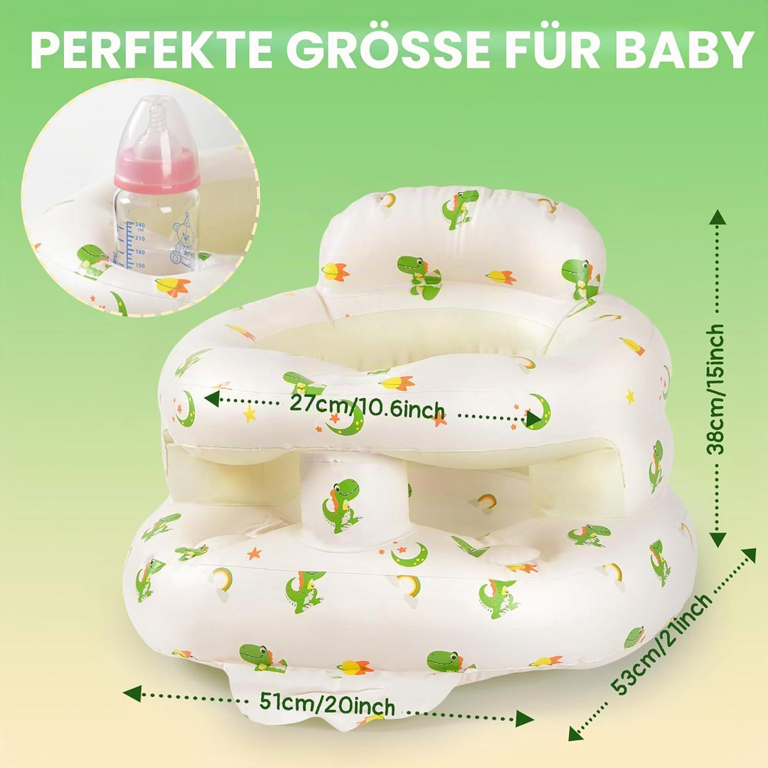 Aufblasbarer Babysitz, aufblasbarer Babysitz für Babys ab 3 Monaten, aufblasbarer Stuhl mit integrie