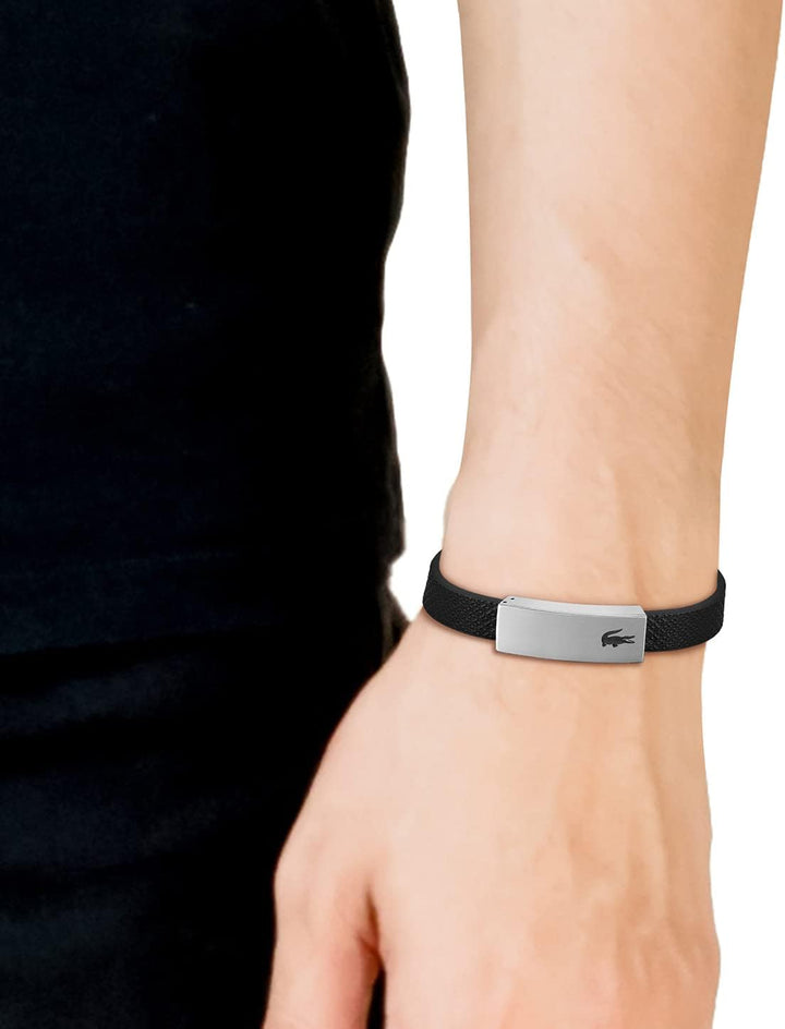 Lacoste Lederarmband für Herren Kollektion PORT Verziert mit petit piqué Muster - 2040110