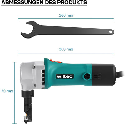 Blechknabber 500W mit Schnitttiefe bis 2,5mm & um 360° drehbarer Knabberkopf