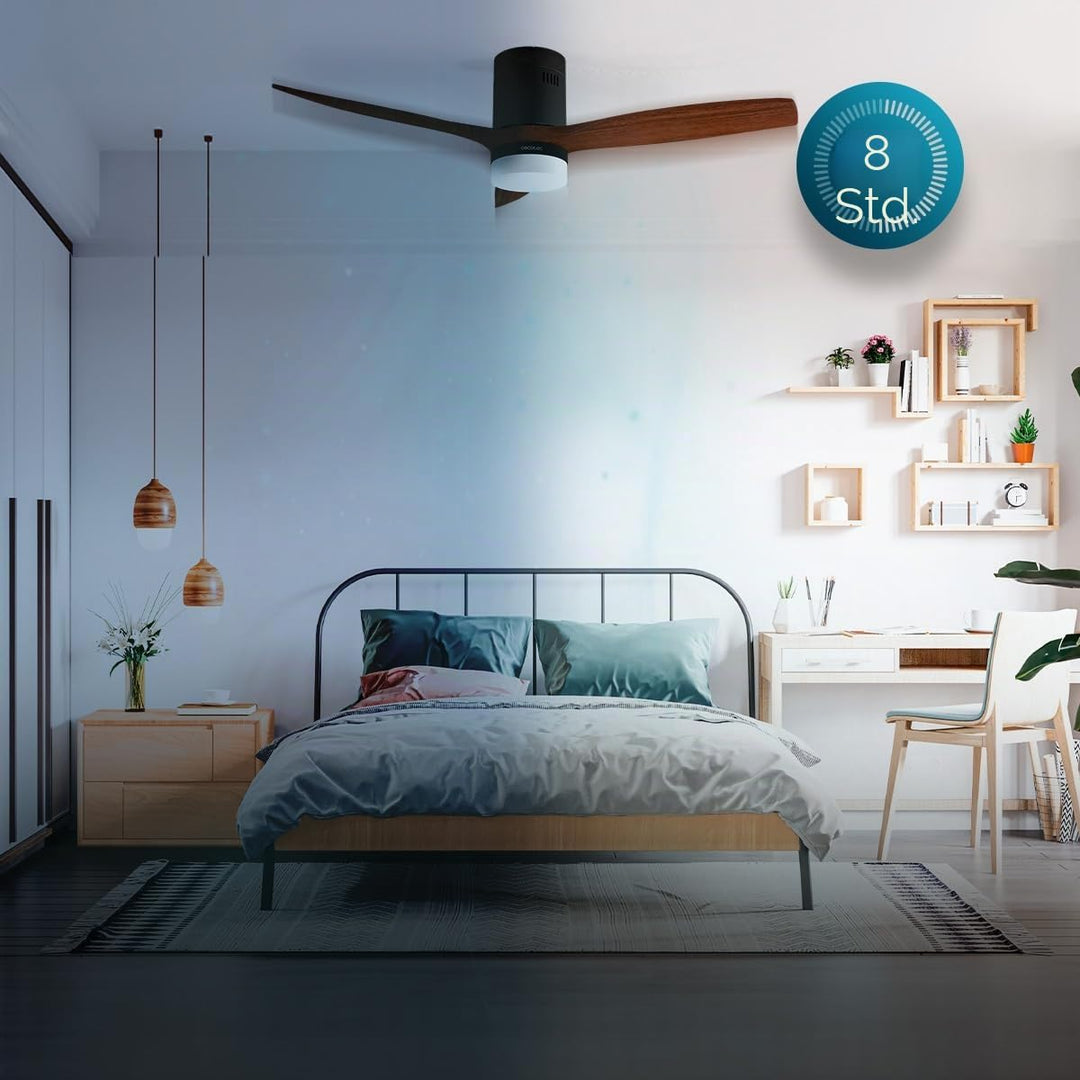Cecotec Deckenventilator mit LED-Licht Energysilence Aero 5600 Classic Black. 40W, DC-Motor, Durchme