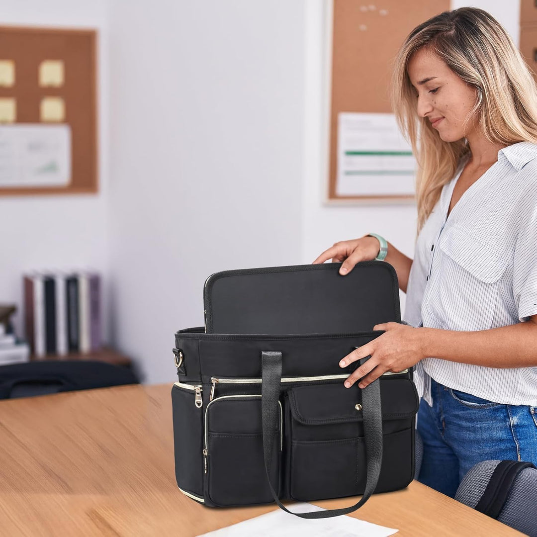 ESTARER Lehrertasche mit Erweiterter Aktenordnertasche,Arbeitstasche mit Fächern für Laptop,Tragbare