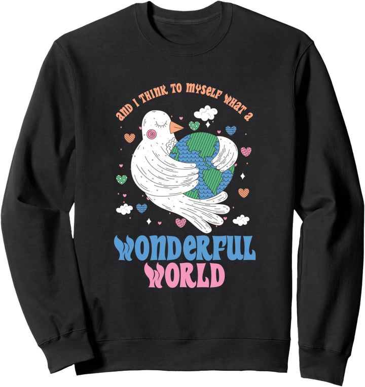 Friedenstaube Zeichen Planet Symbol Welt Hippie Pazifist Liebe Sweatshirt