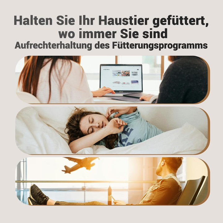 IMIPAW Futterautomat Katze WiFi 2.4G: APP-Steuerung Trockenfutterspender für 2 Kleine Hunde und Katz