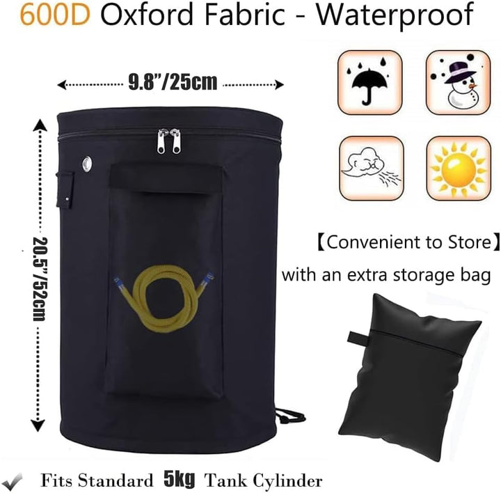 Kovshuiwe Abdeckhaube für Gasflasche,Gasflaschenhülle,Gasflasche Abdeckung | 5KG Gasflaschen-Vollabd