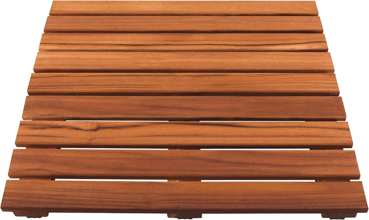 VaeFae Teak Duschmatte rutschfeste Badematte Luxus Spa Matte Holzmatte für Badewanne 50.8 x 50.8 cm