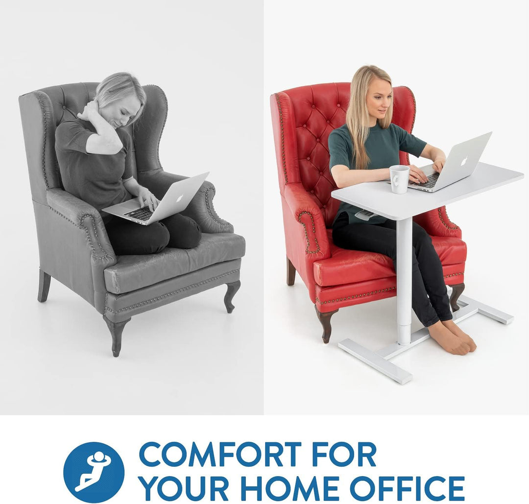Tatkraft Relax Airlift Pneumatischer Sitz-Steh Laptoptisch mit Rädern, Höhenverstellbar 74-115 cm Mü
