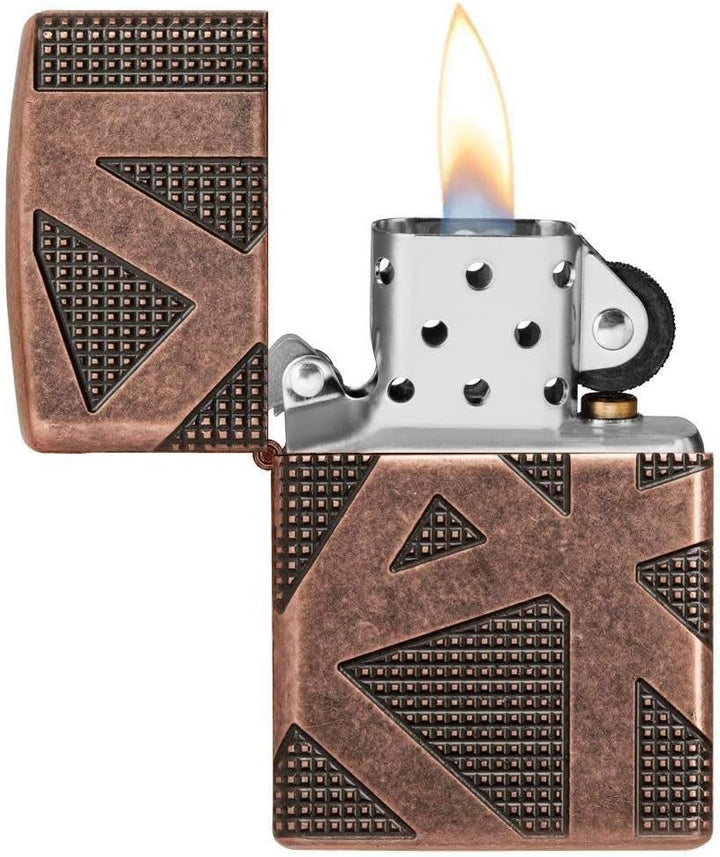 Zippo Armor Taschenfeuerzeug, antikes Kupfer, geometrisches Design, 360, Einheitsgrösse Copper, Copp