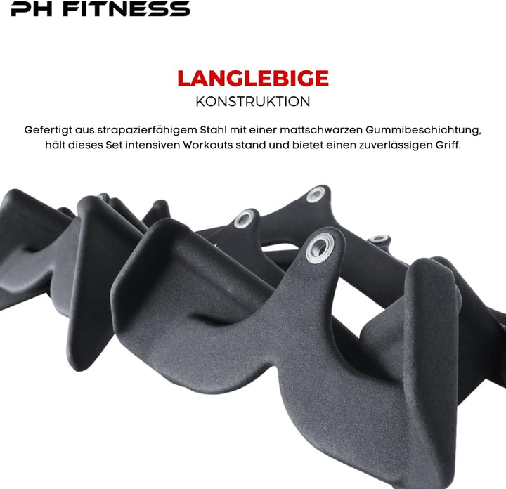 Multi Grip Set [5 Griffe] - Vielseitige Griffe für Latzug- und Rudergeräte - Verstellbare Fitnesssta