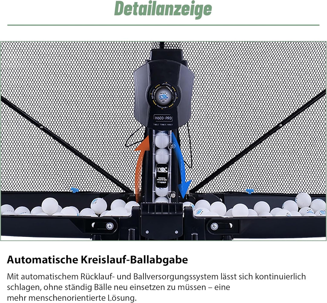 Tischtennis Roboter, Tischtennis Roboter Ballmaschine mit Netz, Table Tennis Robot für Einzeltrainin