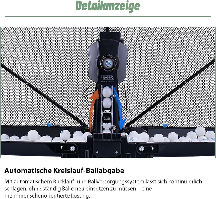 Tischtennis Roboter, Tischtennis Roboter Ballmaschine mit Netz, Table Tennis Robot für Einzeltrainin