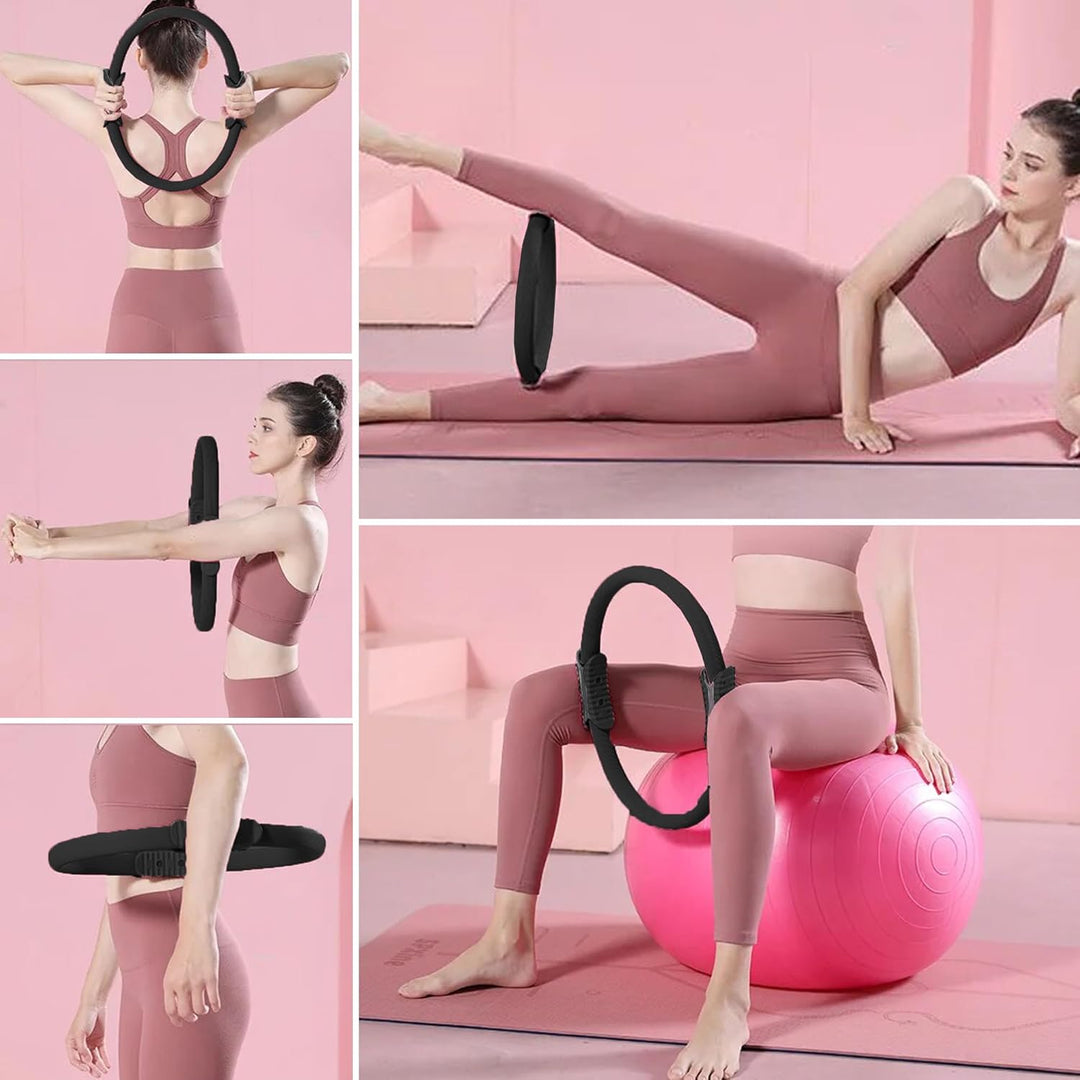 Pilates-Ring mit doppeltem rutschfesten Griffen-Pilatesring für Bauch, Beine, Po Übungen. Yoga Ring-