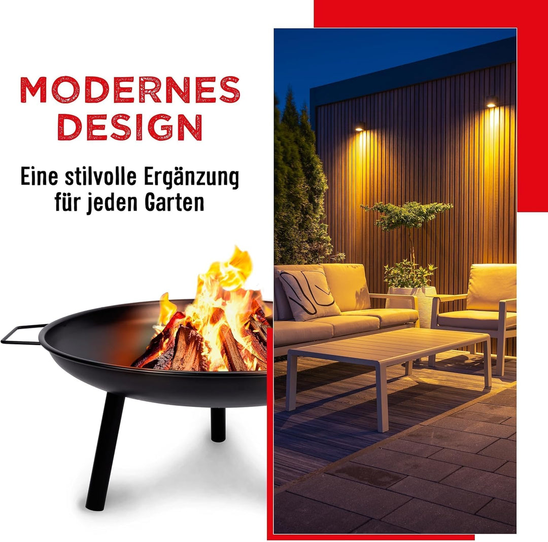 BBQ Collection Feuerschale Ø60 cm - Feuerkorb mit Griffen - Feuertonne für den Garten - Terrassenofe