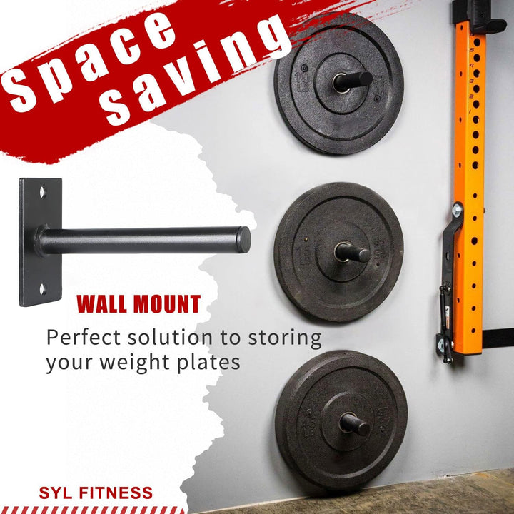 SYL Fitness Wandmontierte Hantelscheiben-Halterung, Gewichtshalter, passend für 2.5 cm/3cm/5cm Hante