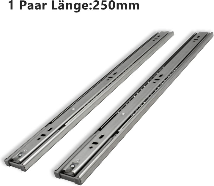 Jopassy Schubladenschienen 25CM, 35 kg Tragkraft Vollauszüge mit Kugelführungen 4 Paar (8 Stück), Sc