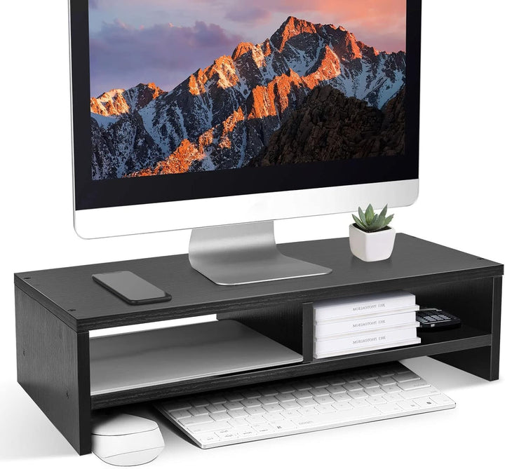 Holz Laptopständer 2-stufiger Laptopständer & Monitorständer mit Ablagefach, ergonomische Monitorerh