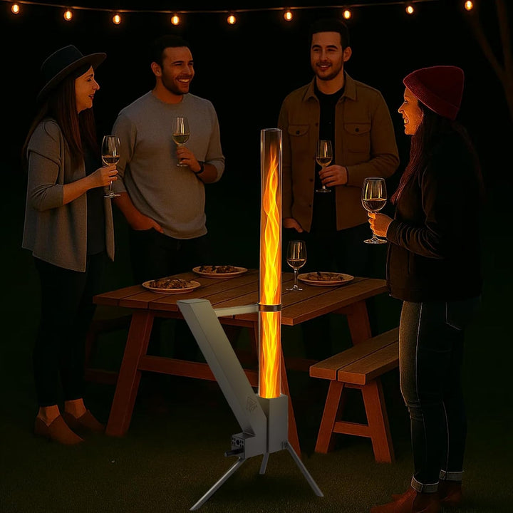 Feuerrohr Edelstahl, Feuersäule Outdoor, Feuerrohr Pelletfackel, Dekorativer Terrassenofen – Raketen