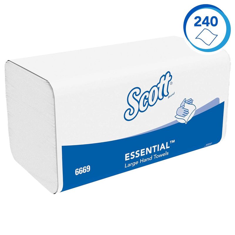 Scott Essential grosse Papierhandtücher 6669 – Multifold-Falthandtücher– 15 Packungen x 240 Papiertü