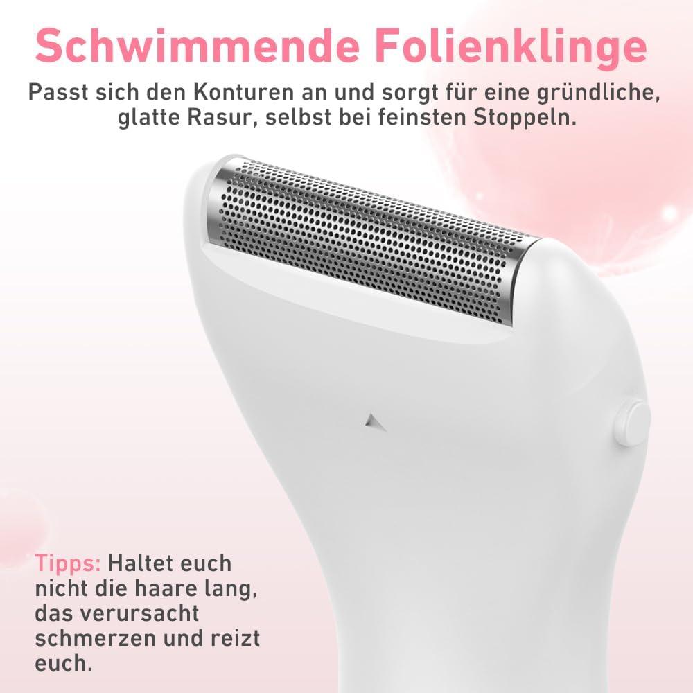 Intimrasierer Damen 2-in-1, Bikini Trimmer mit Präzisionstrimmer und Folienrasierer, Für Intimbereic