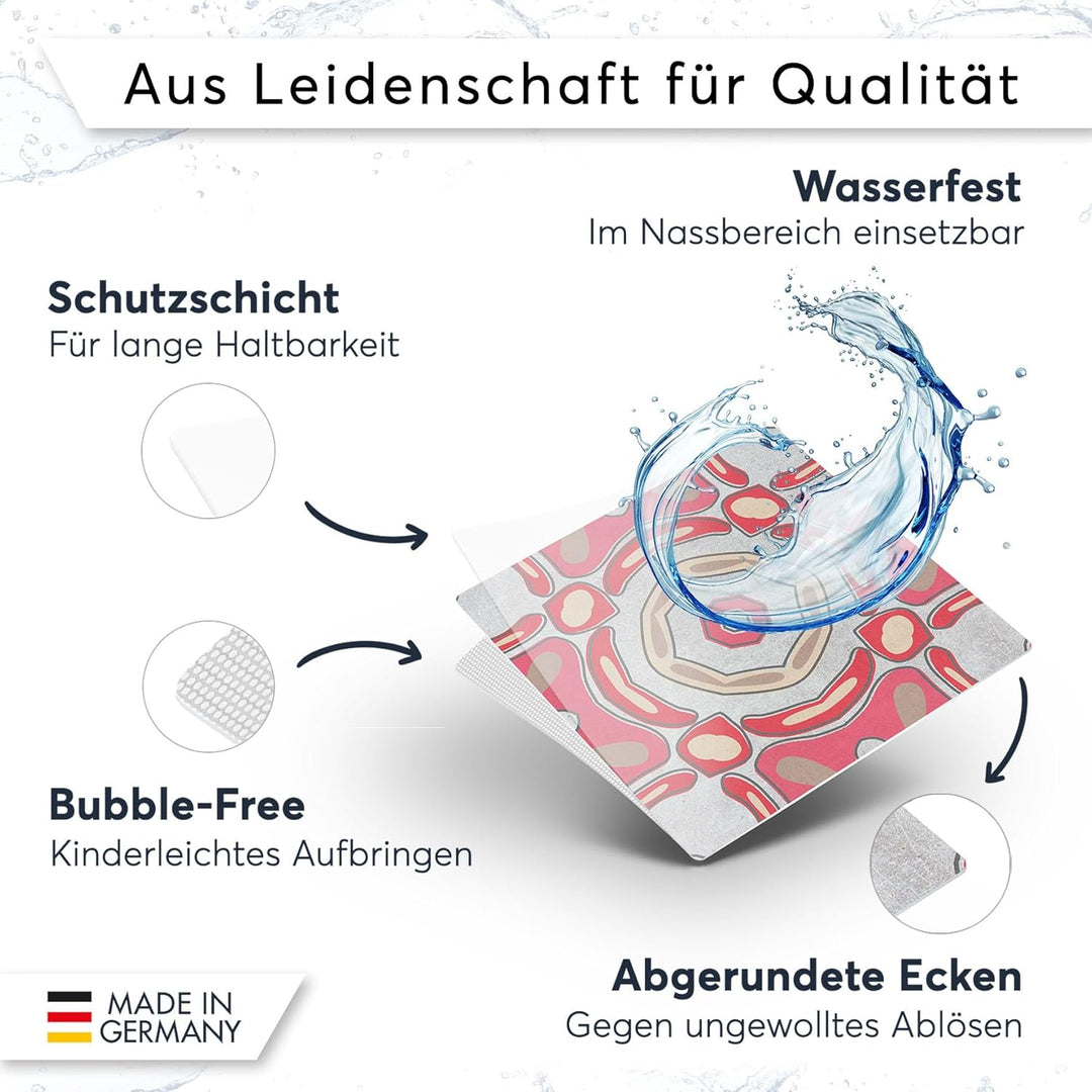 20 Stück Fliesenfolie für Bad und Küche 20x20 cm - Klebefliesen, Mosaikfliesen - selbstklebende Flie