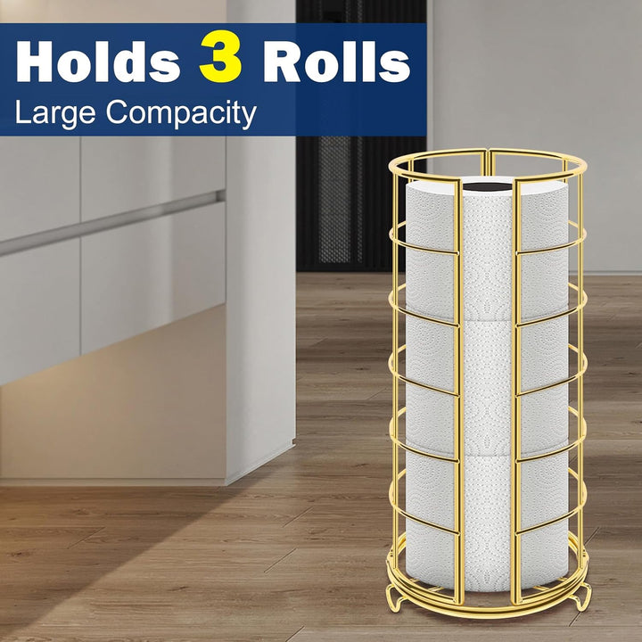 NearMoon Toilettenpapier-Organizer, freistehend, 3 Rollen, Taschentuchaufbewahrung, Metall, Badezimm