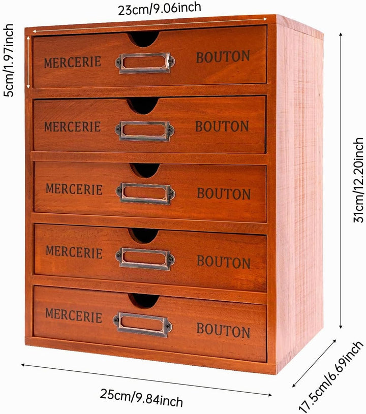 Desktop Schubladenbox Holz 5 Schubladen Kommode Französischen Vintage Stil Schubladencontainer Ablag