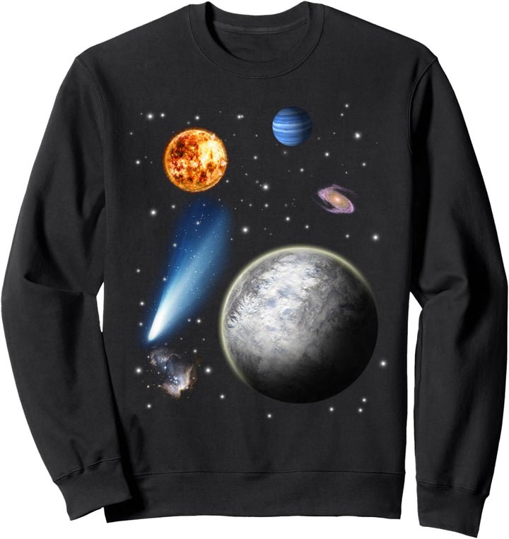 Weltraum Motiv Universum Sterne Sonnensystem Planeten Sonne Sweatshirt