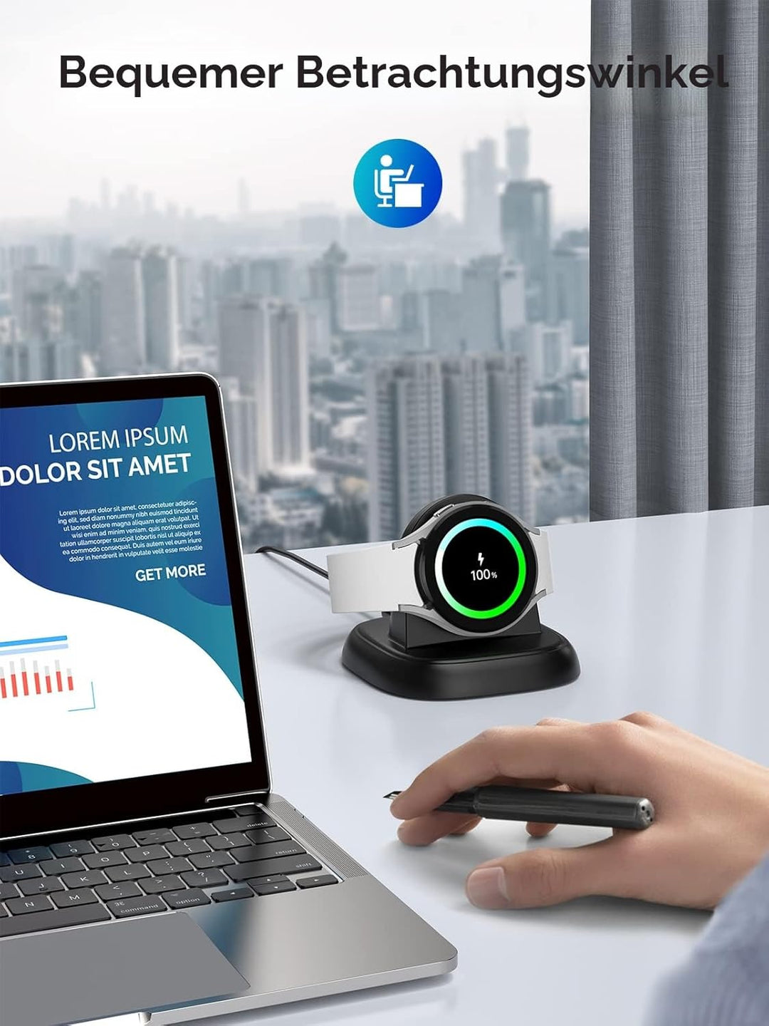 LVFAN Ladegerät für Samsung Galaxy Watch 8, Smartwatch Ladestation mit USB C Ladekabel, Kabellose Ma