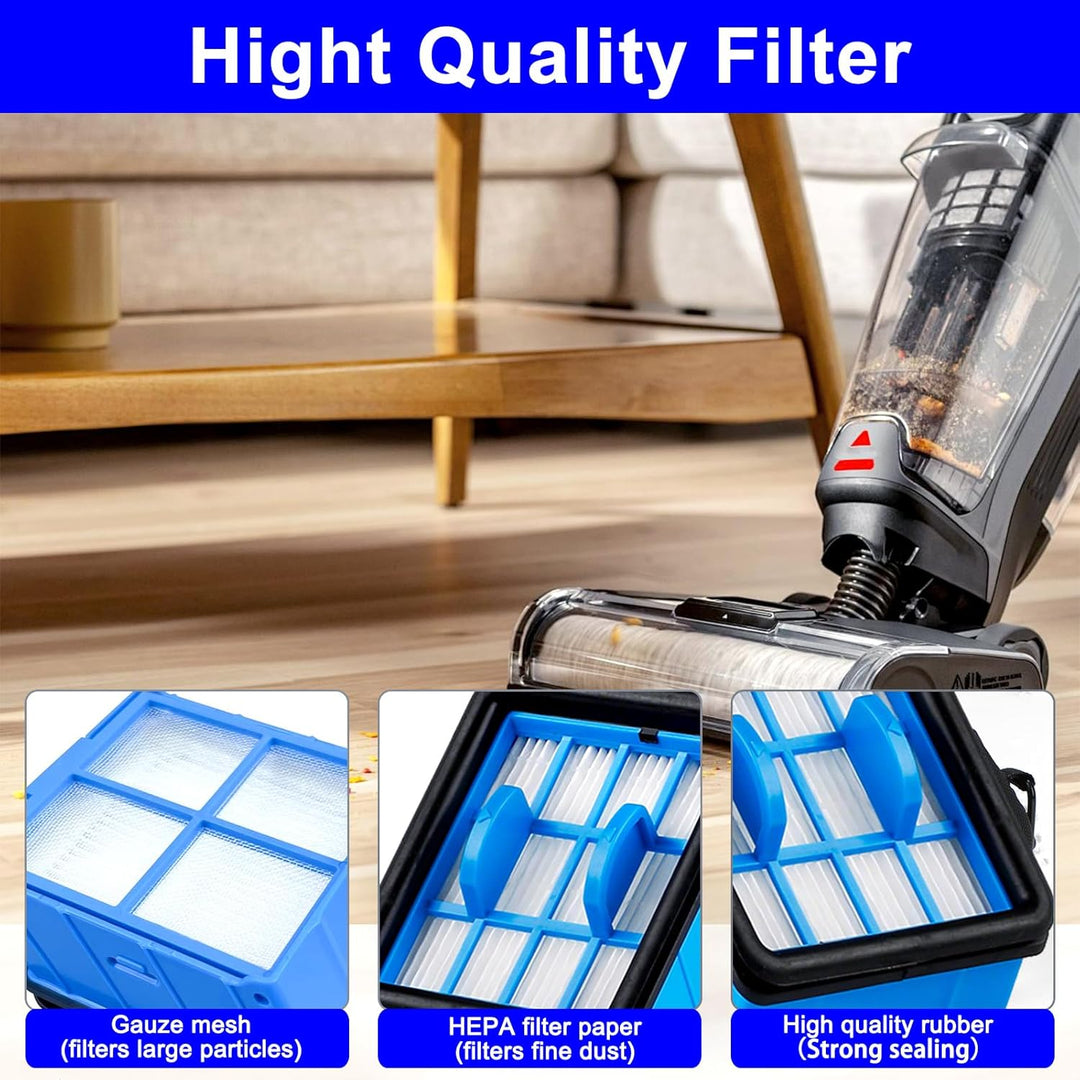 Für Bissell CrossWave OmniForce (Edge) & OmniFind Staubsauger, 4er Pack Staubsauger HEPA Filter Ersa