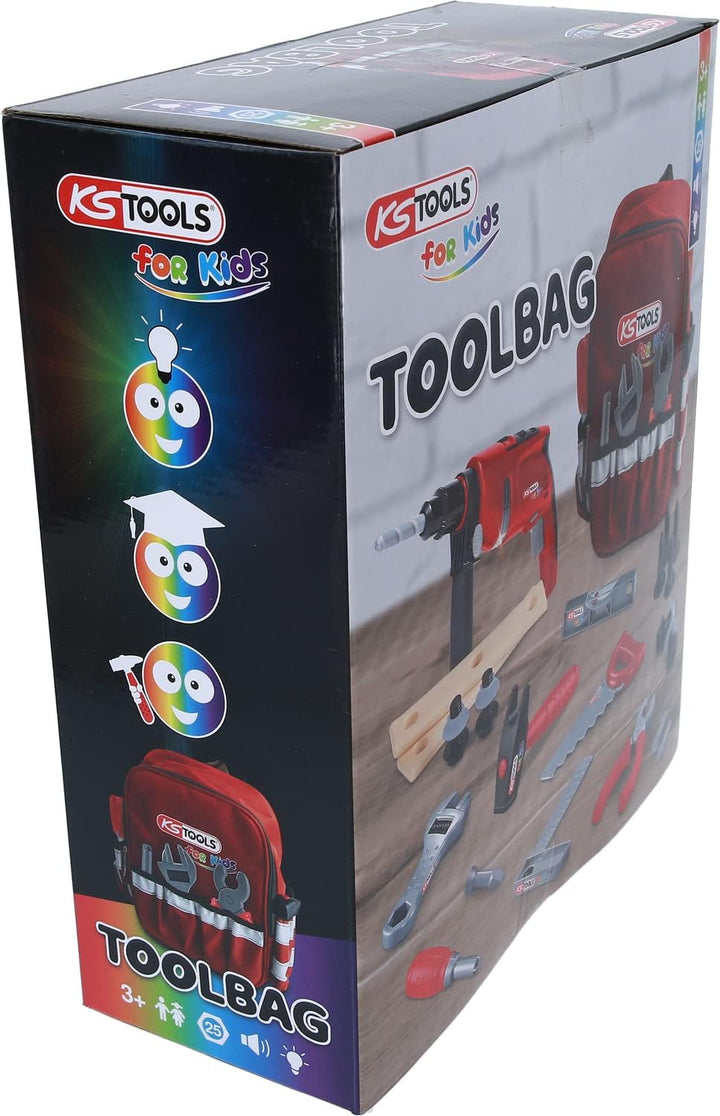 KS Tools for Kids 100201 Werkzeug-Rucksack für Kinder mit Sortiment | 25-tlg.