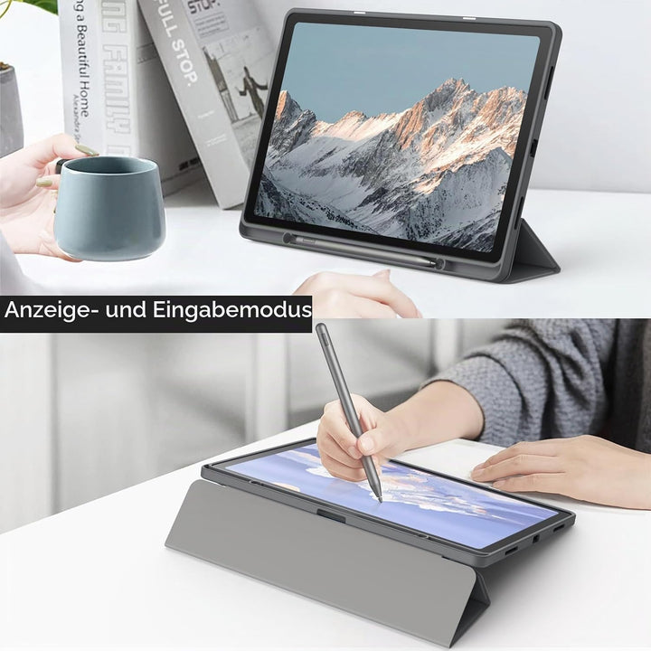 JETech Hülle für Lenovo Tab P12 12,7 Zoll mit Stylus Halter, Klar Transparente Harte PC-Rückseite, T